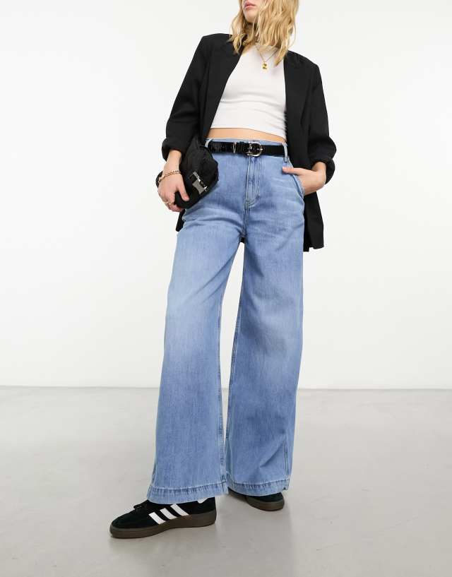 & Other Stories - stone cut relaxed leg jeans in soft blue wash