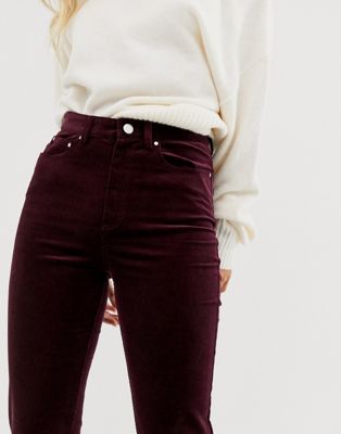burgundy cord jeans