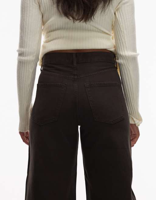 & Other Stories straight leg folded-up jeans in dark brown wash, 4 of 5