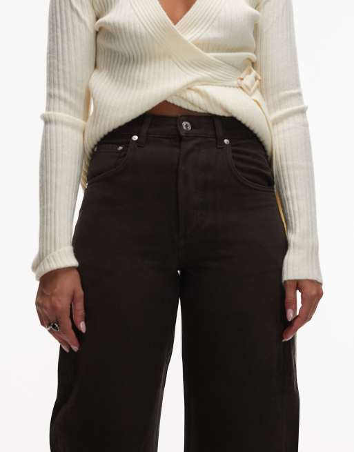 & Other Stories straight leg folded-up jeans in dark brown wash, 5 of 5