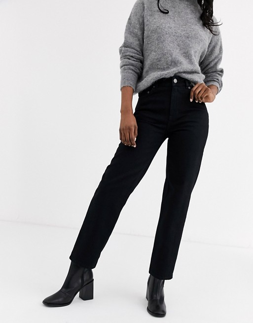 & Other Stories straight leg jeans in black