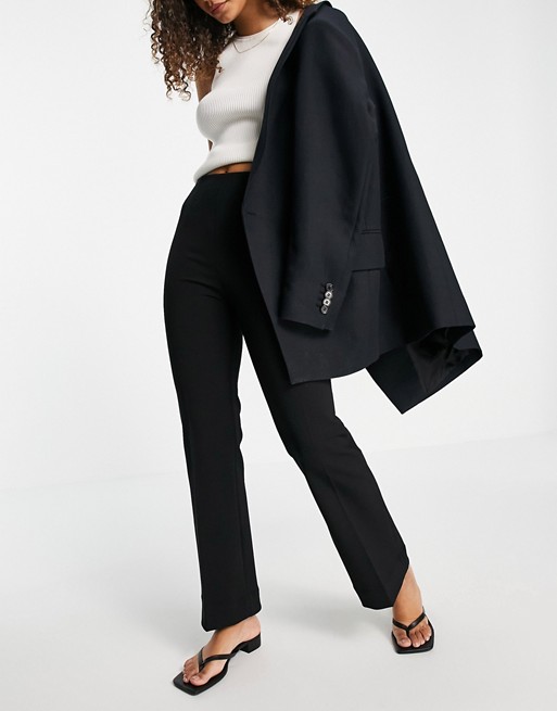 & Other Stories straight leg trousers in black
