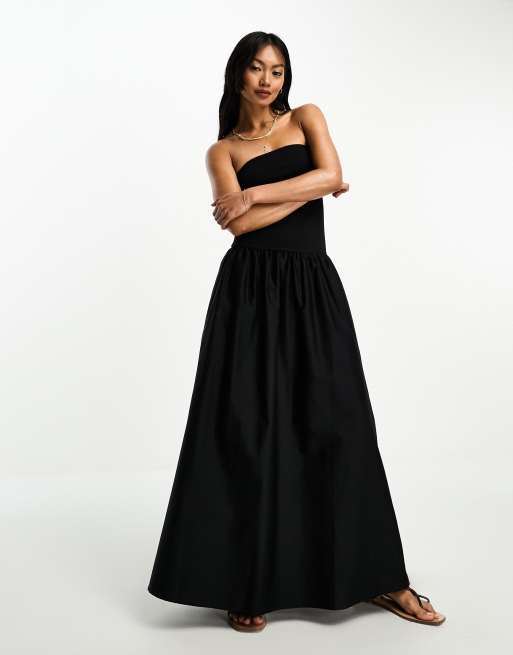 Strapless maxi clearance dress with pockets