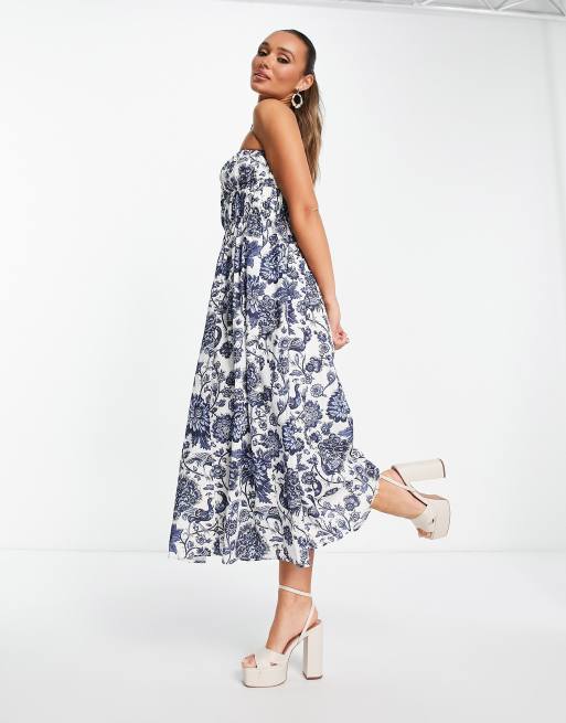 Floral tube maxi dress clearance