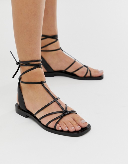 & Other Stories strappy flat sandals in black | ASOS