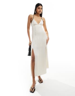 Other Stories &  Strappy Maxi Dress With Low Back In White With Black