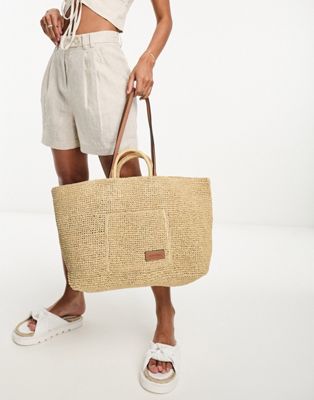 & Other Stories straw tote bag in beige