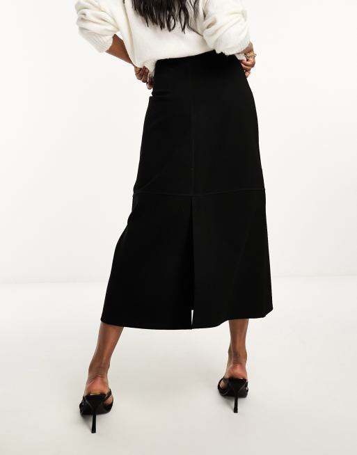  Other Stories stretch a line midi skirt in black