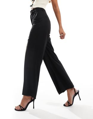 & Other Stories stretch cropped tailored pants with flare leg in black