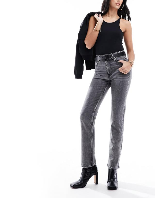 & Other Stories - stretch slim leg jeans in grey shimmer wash