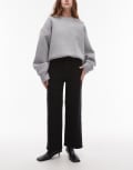 [Other Stories] & Other Stories stretch wide leg cropped jeans in black rinse W28 Black Rinse