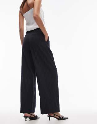 & Other Stories Stretch Wool Blend Wide Leg Pants In Black
