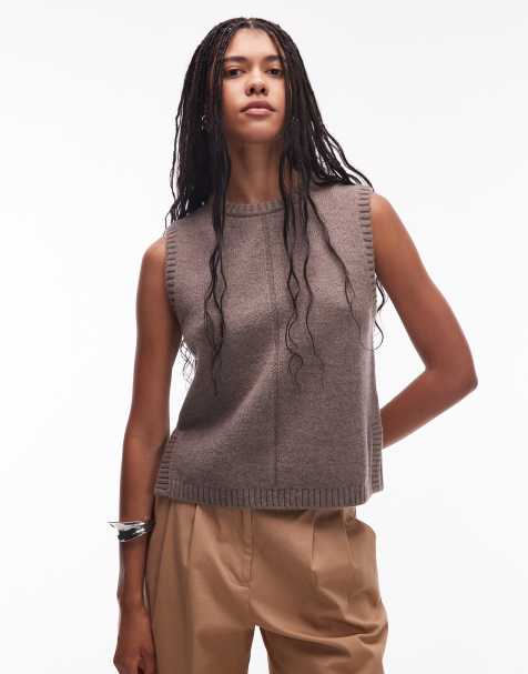 & Other Stories – Strick-Tanktop aus Wollmix in Hellbeige - view 1