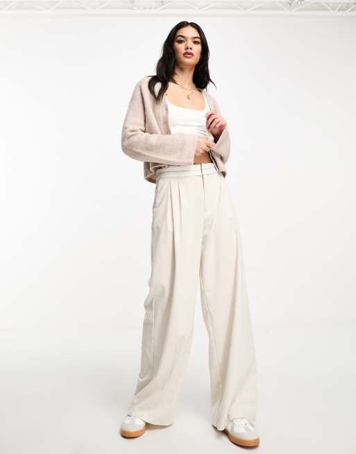 & Other Stories – Strickjacke aus Alpaka-Wollmix in meliertem Beige, 3 von 4