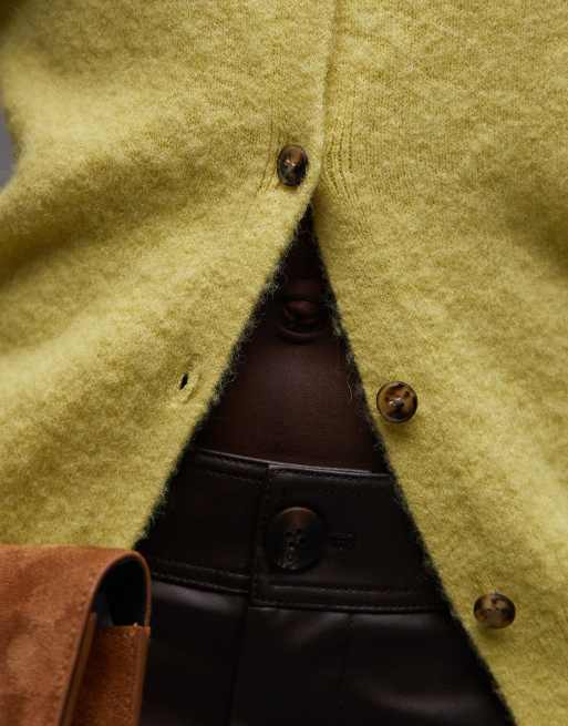 & Other Stories – Strickjacke aus Alpakawollmix in Limettengrün , 3 von 4