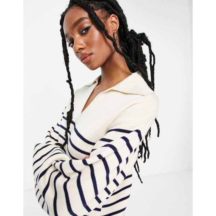 Navy striped jumper womens sale