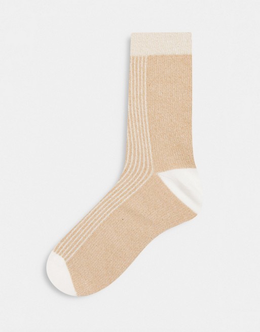 & Other Stories stripe socks in off white
