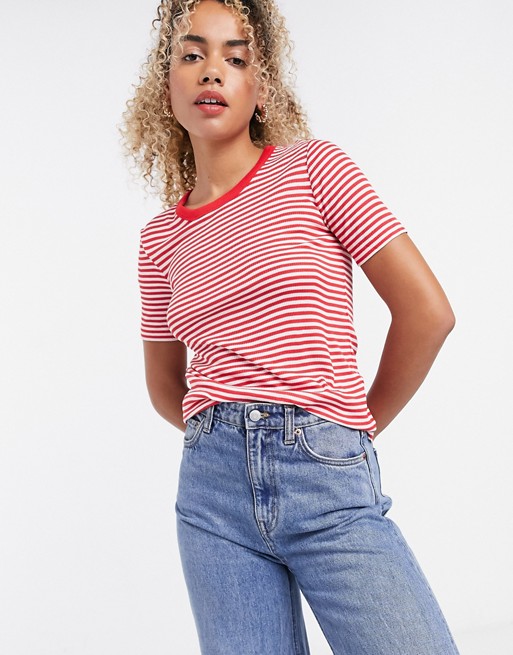 & Other Stories stripe t-shirt in red
