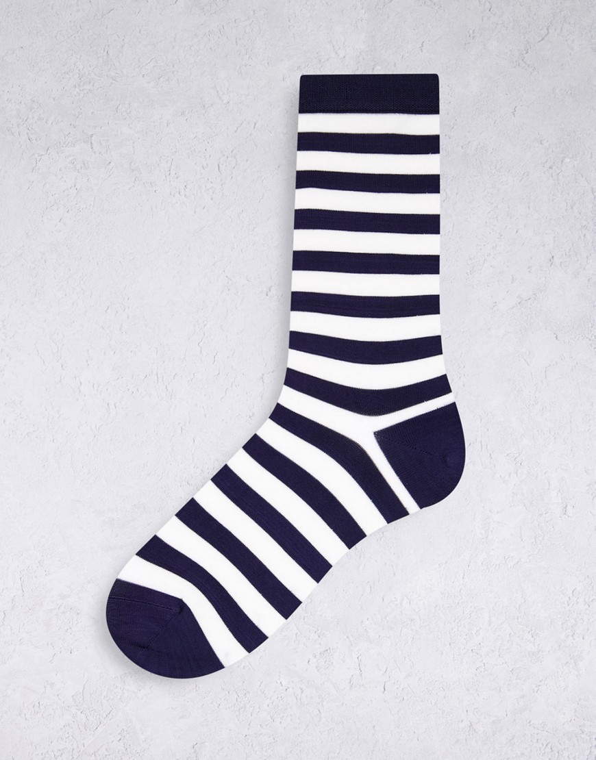 & Other Stories striped socks in navy and white-Multi