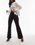 [Other Stories] & Other Stories structured heavyweight jersey pull-on pants with flare leg in brown 32 BROWN