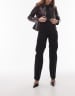 ASOS DESIGN Petite rich wool blend textured oversized dad coat in cream