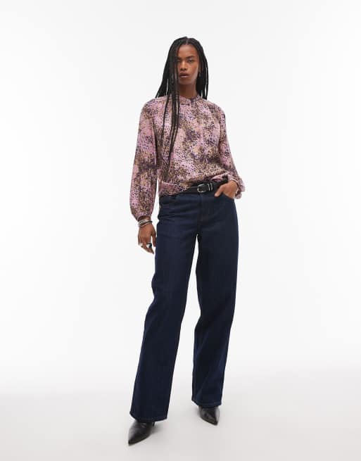 & Other Stories – Strukturierte Bluse in Rosa mit abstraktem Print, 2 von 4