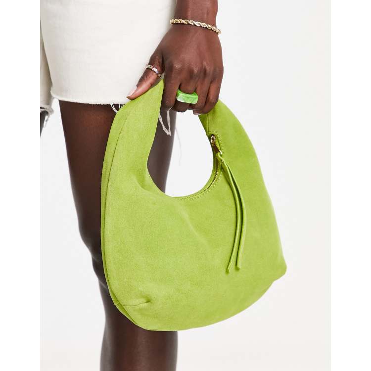 Fran bright green suede leather bag, Designer Collection