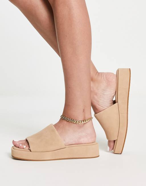 Beige suede online sandals