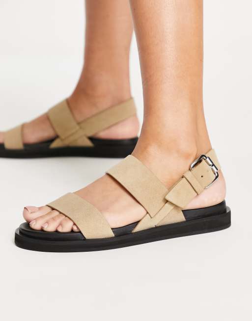 Suede hot sale sandals flat