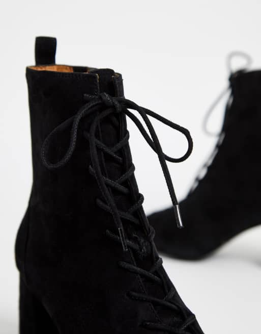 Black lace up outlet suede ankle boots