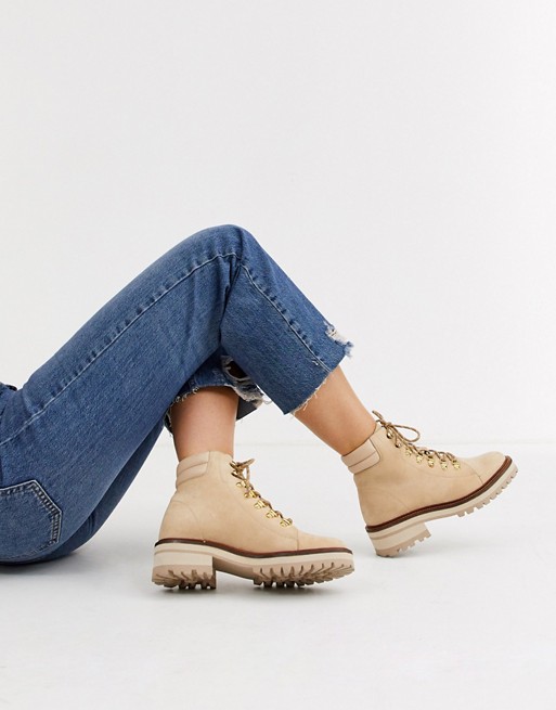 & Other Stories suede lace-up hiker boots in beige