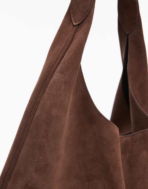 Lytosmoo Soft Slouchy Suede Tote Bag - Brown Women's Hobo Shoulder Bag For Work & Travel | Daily Use Purse - View #8