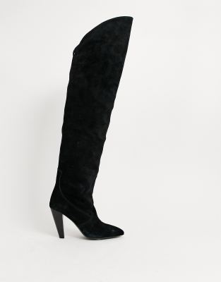 suede leather over the knee boots