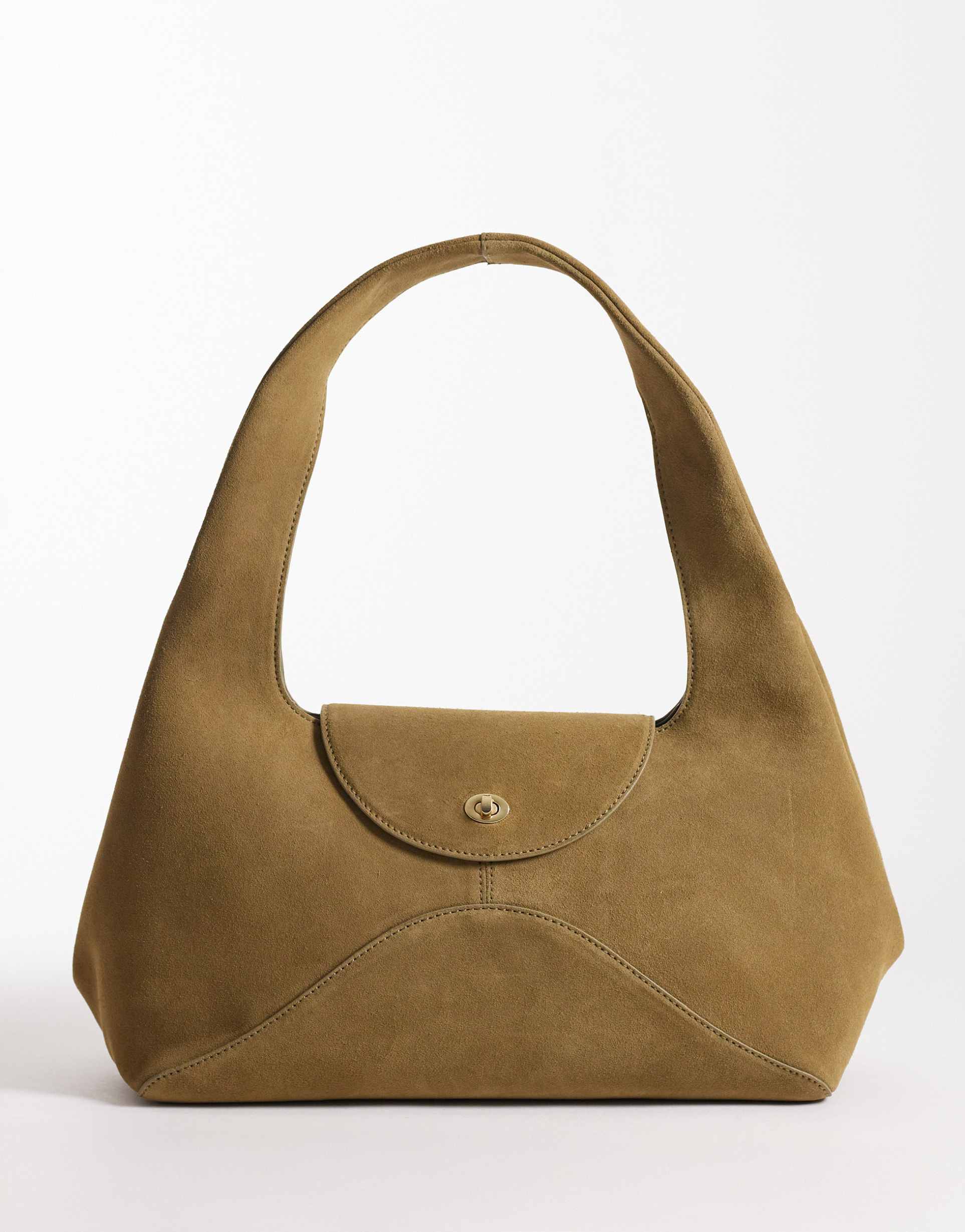 & other stories suede shoulder bag in beige
