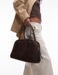 [Other Stories] & Other Stories suede two handle bowling shoulder bag in dark brown No Size Dark brown