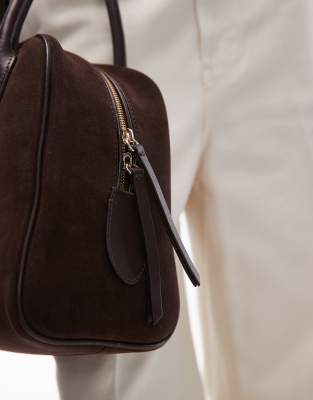 & OTHER STORIES SUEDE TWO HANDLE SHOULDER BOWLING BAG 