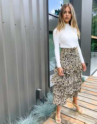 black linen midi skirt