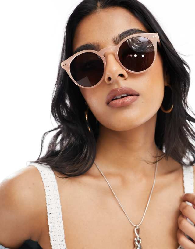 & Other Stories - sunglasses in sheer pink with brown lens