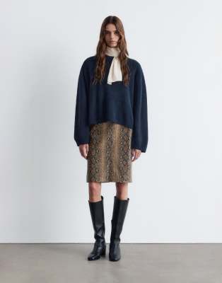 & Other Stories Super Soft Alpaca And Wool Sweater With Wide Sleeves In Blue
