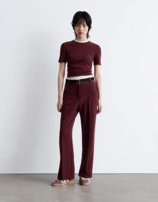 & Other Stories Super Soft Jersey Ribbed T-shirt In Red