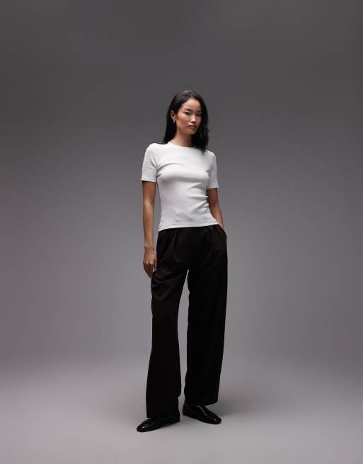 & Other Stories super soft jersey ribbed T-shirt in off-white, 3 of 4
