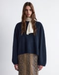 [Other Stories] & Other Stories supersoft alpaca and wool jumper with wide sleeves in dark blue-Navy M Dark blue