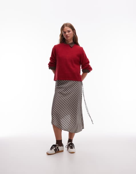 & Other Stories supersoft alpaca and wool jumper with wide sleeves in deep red - view 1