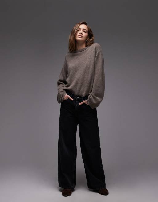 & Other Stories supersoft alpaca wool blend jumper with wide sleeves in light brown, 2 of 4