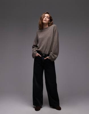 & Other Stories Supersoft Alpaca Wool Blend Sweater With Wide Sleeves In Burgundy