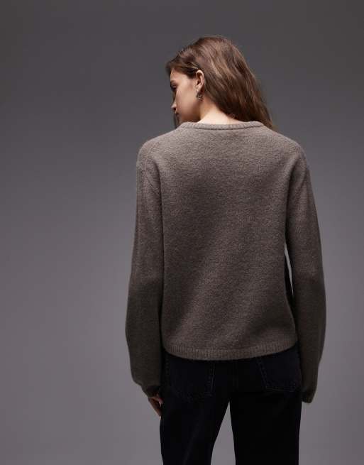 & Other Stories supersoft alpaca wool blend sweater with wide sleeves in light brown