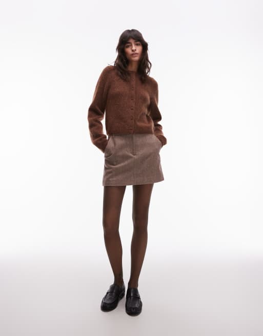 & Other Stories supersoft mohair and wool blend cardigan in brown, 3 of 4