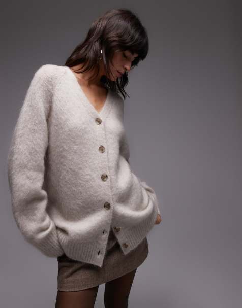 & Other Stories supersoft mohair and wool blend oversized cardigan in light beige