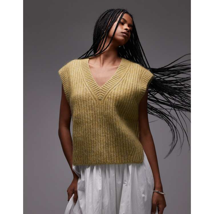 【新品未使用】ALEXIA STAM Cropped Knit Vest Xiaodriceee Women Knit Sweater Vest Sleeveless Solid Front
