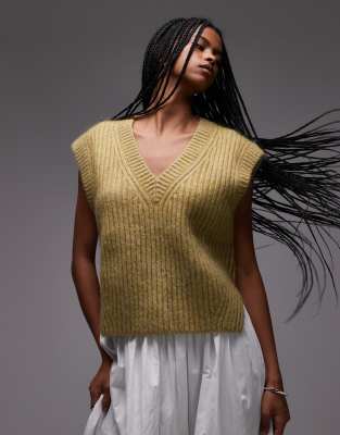 & Other Stories & Other Stories supersoft mohair blend knitted vest in green